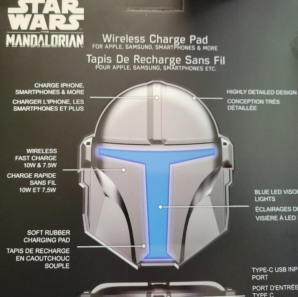 Star Wars Mandalorian Wireless Charge Pad, NEW